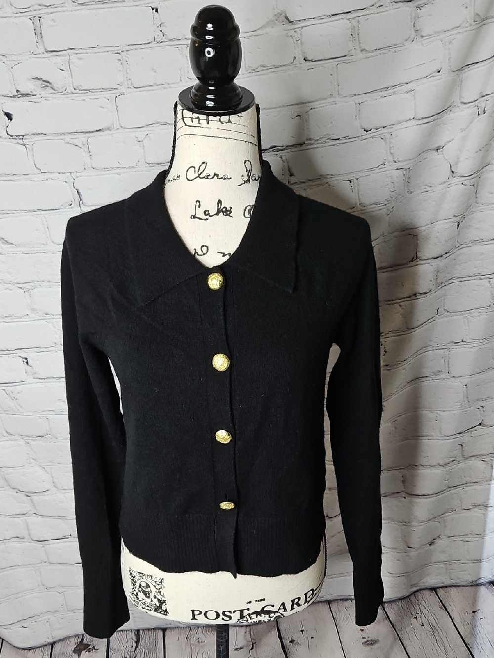 Veronica Beard Cheshire 100% Cashmere Cardigan in Black Size Small